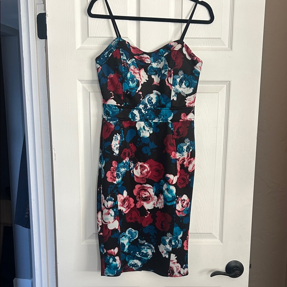 Windsor Black Floral Midi Dress
